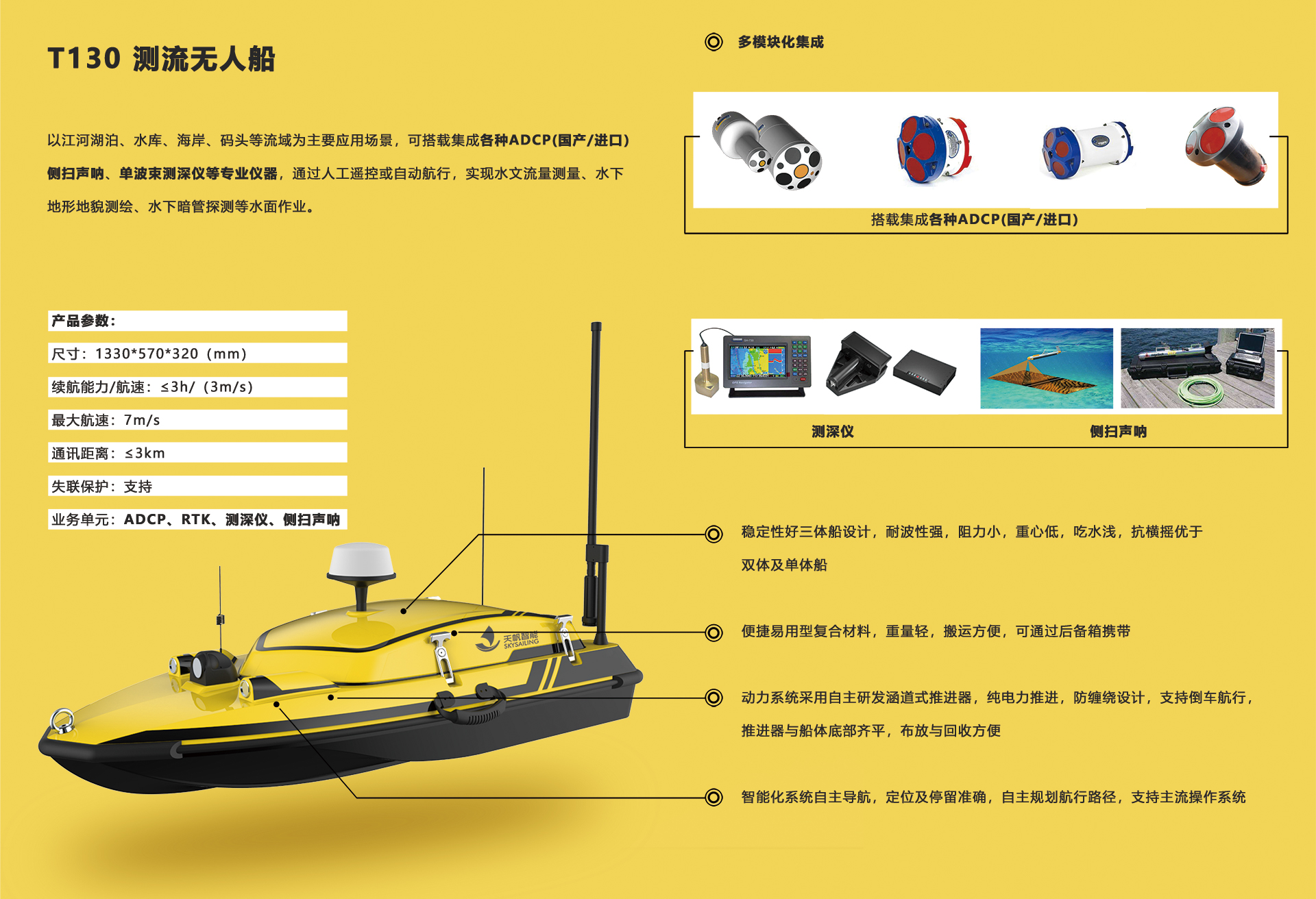 产品：T130 测流无人船